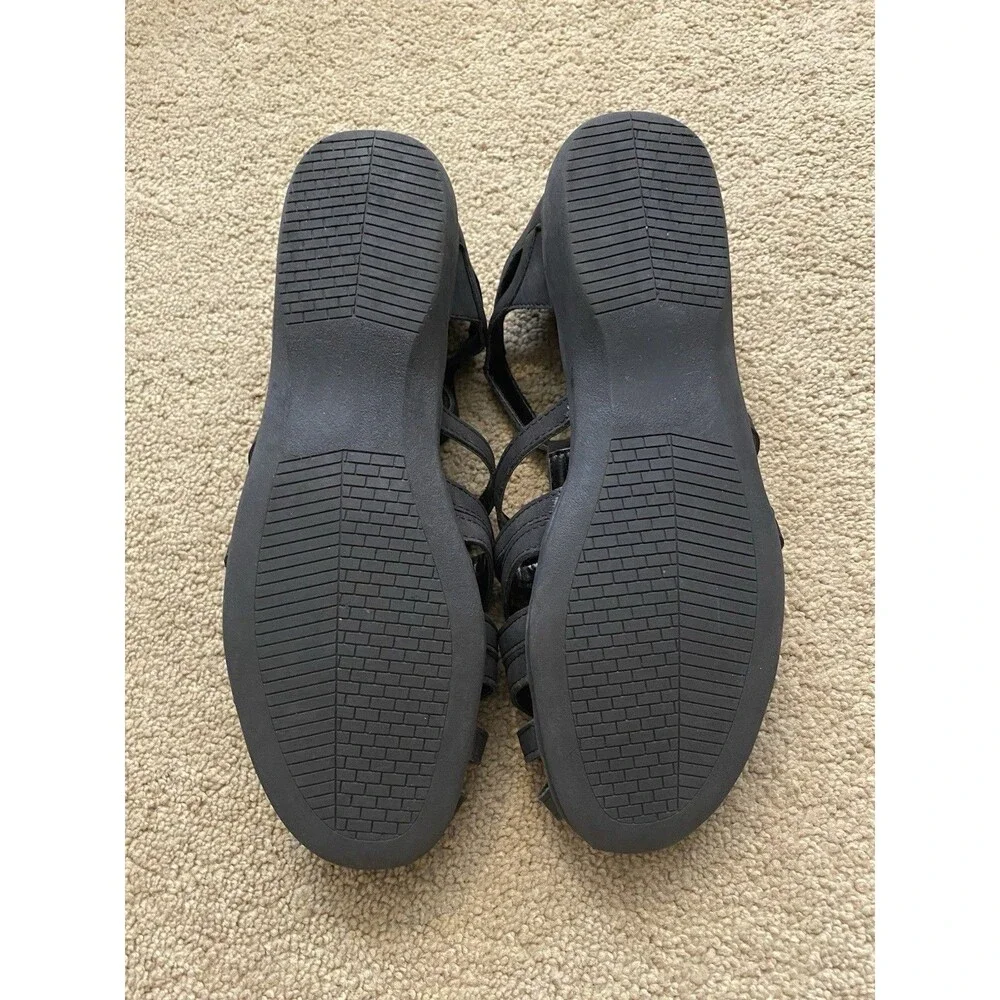 Angel Step Black Fisherman Breeze Sandals Adjustable Strap Women Size 8W